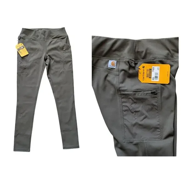 NWT Carhartt Force Fitted Lightweight Utility Legging S(4-6) Dark Green BN3609-W - Picture 1 of 7